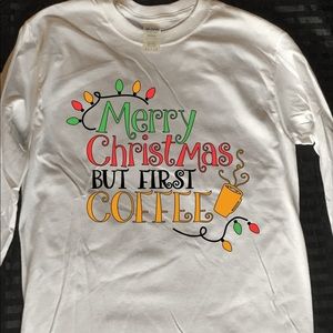 Handmade vinyl print Christmas tee